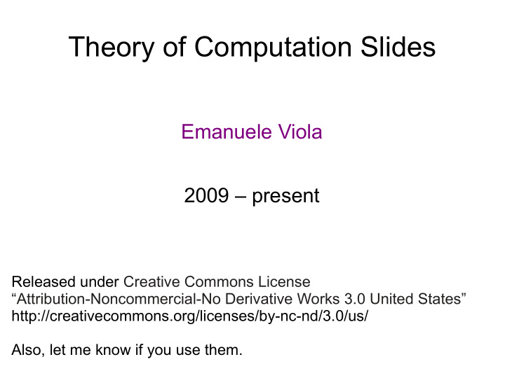 theory of computation slides