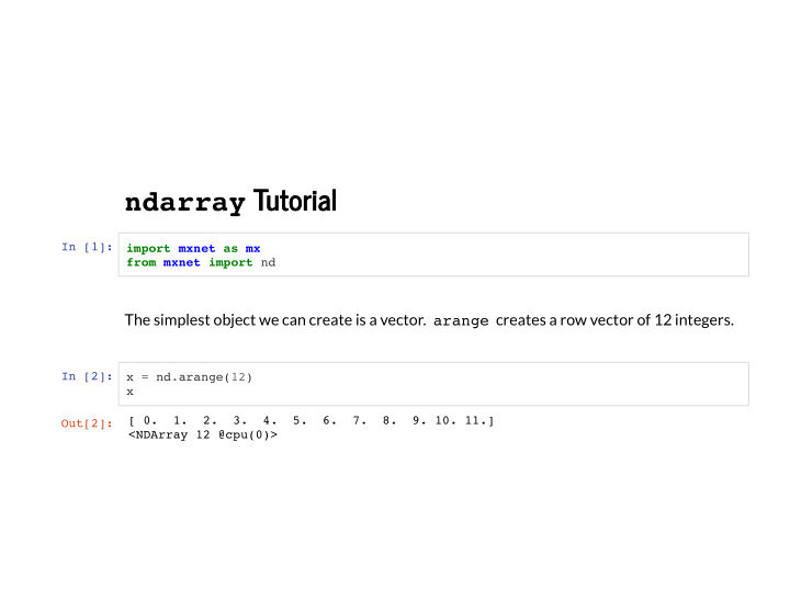 ndarray tutorial tutorial