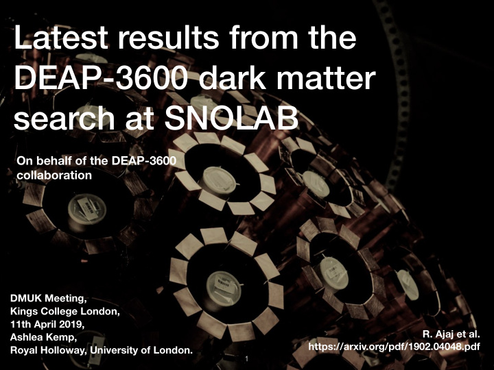 latest results from the deap 3600 dark matter search at