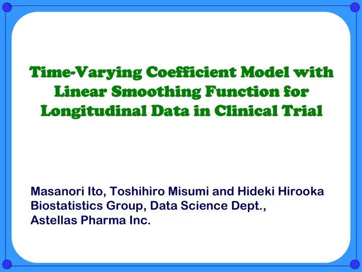 time varying coefficient model with time varying