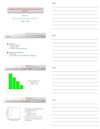 Modeling trade-offs between false positives and  negatives  Tyler Moore  Computer Science &amp;