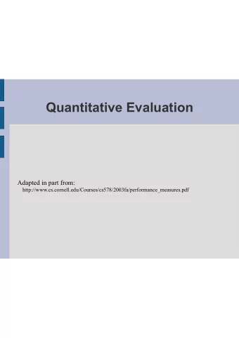 Quantitative Evaluation Adapted in part from: