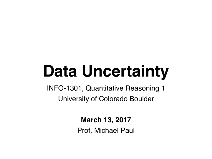 data uncertainty