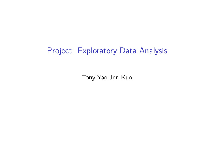 project exploratory data analysis