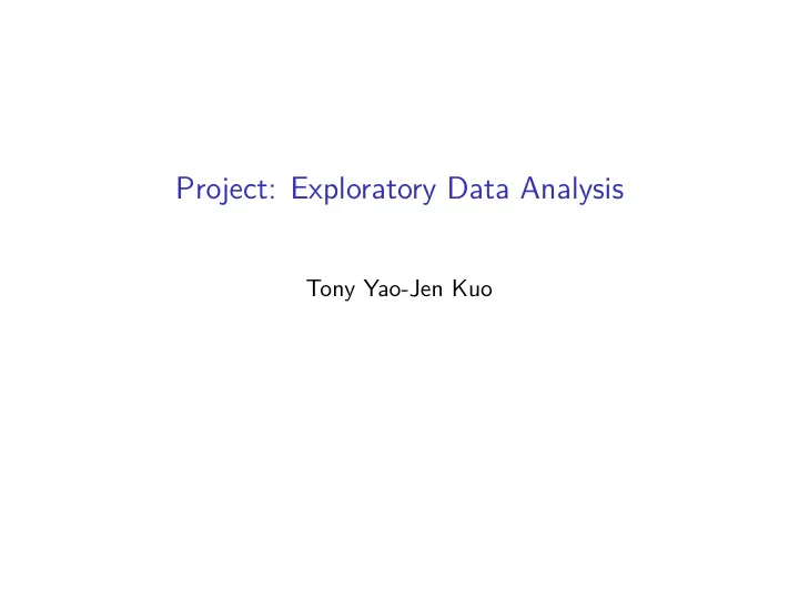 project exploratory data analysis