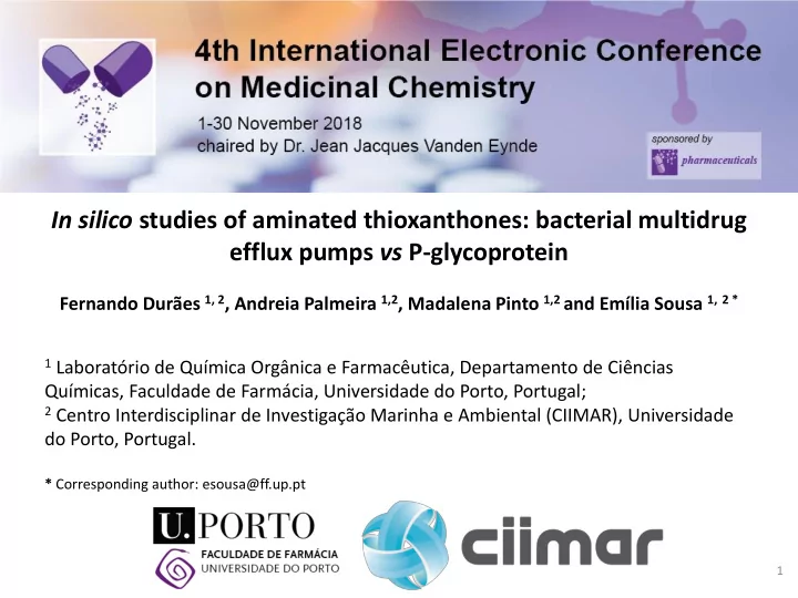in silico studies of aminated thioxanthones bacterial