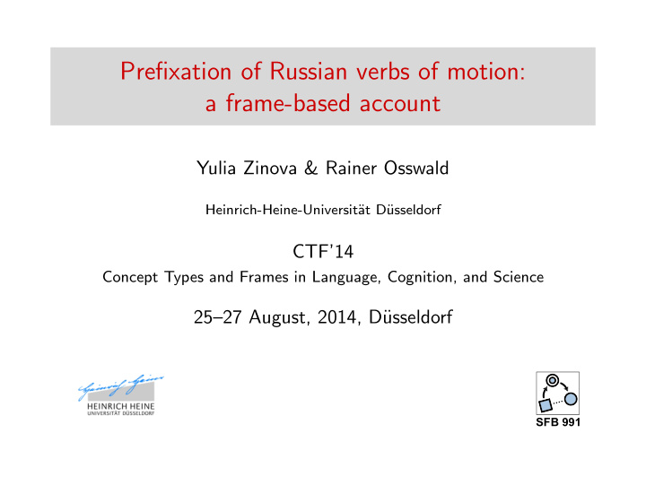 prefixation of russian verbs of motion a frame based