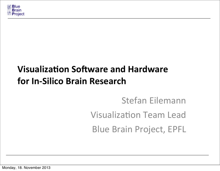 visualiza on so ware and hardware for in silico brain