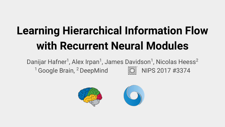 learning hierarchical information flow with recurrent