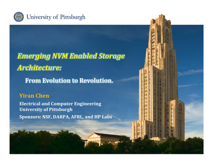 emerging nvm enabled storage architecture