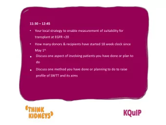 Discuss one aspect of involving patients you have done or plan to  do    Discuss one method