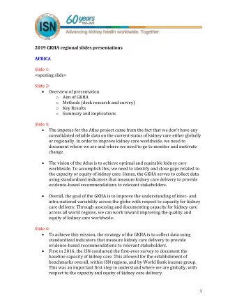 2019 GKHA regional slides presentations  AFRICA  Slide 1:  &lt;opening slide&gt;  Slide 2: