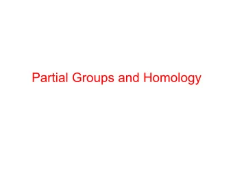 Partial Groups and Homology  Groups, Partial Groups, Homology, Topology  The homology of a