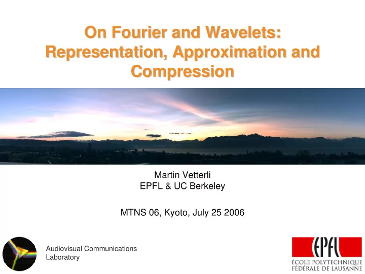 on fourier and wavelets on fourier and wavelets