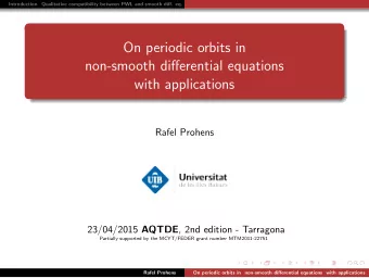 On periodic orbits in  non-smooth differential equations  with applications  Rafel Prohens