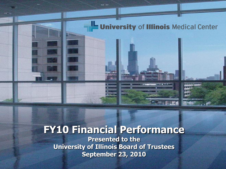 fy10 financial performance