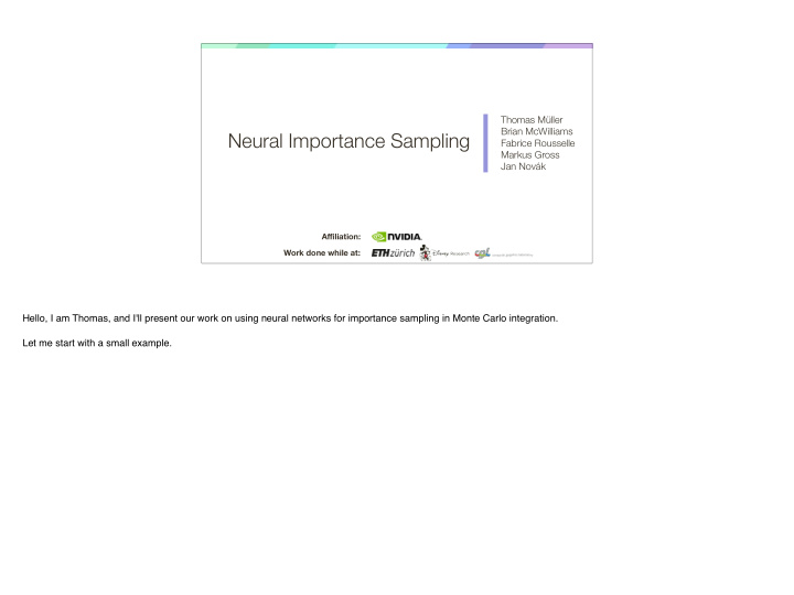 neural importance sampling