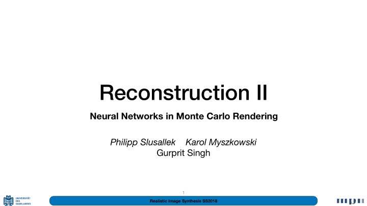 reconstruction ii