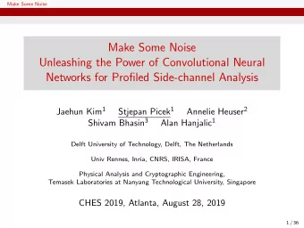 Make Some Noise  Unleashing the Power of Convolutional Neural  Networks for Profiled Side-channel