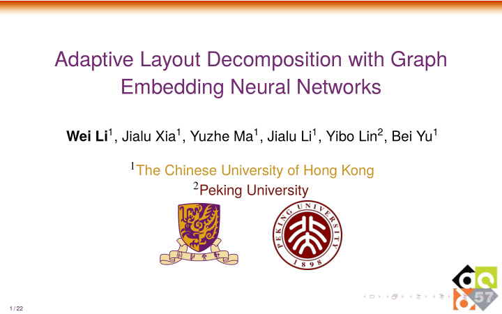 adaptive layout decomposition with graph embedding neural