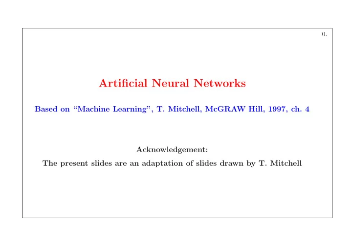 artificial neural networks