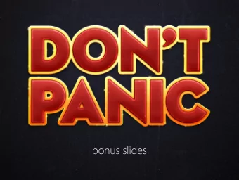 bonus slides  Don  ont P  Panic  nic  or   how to survive a PhD  Jilles V  Vreeke  ken