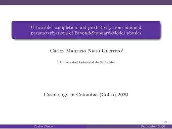 Cosmology in Colombia (CoCo) 2020  Carlos Nieto  September 2020 1 Introduction to Asymptotic Safety