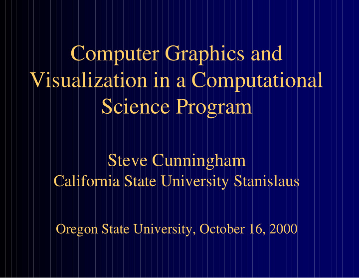 computer graphics and visualization in a computational