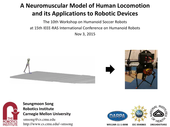a neuromuscular model of human locomotion and its