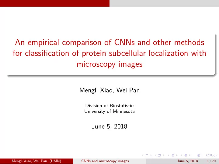 an empirical comparison of cnns and other methods for