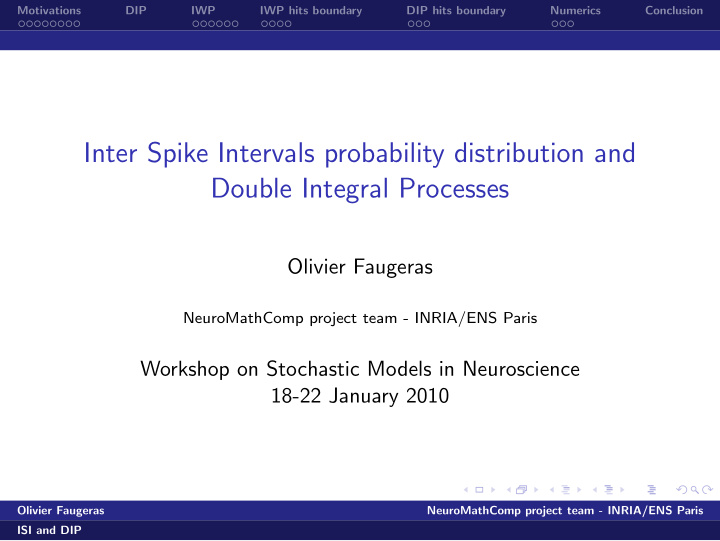 inter spike intervals probability distribution and double
