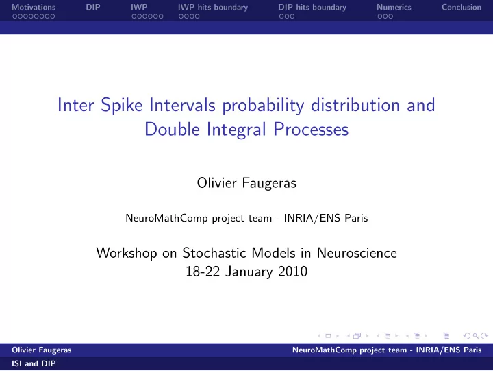 inter spike intervals probability distribution and double