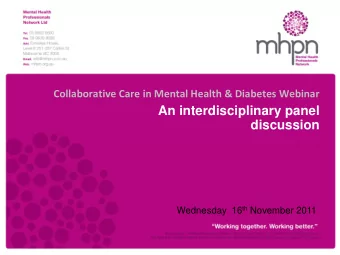 An interdisciplinary panel  discussion  DATE:  November 12, 2008 Wednesday  16 th November 2011