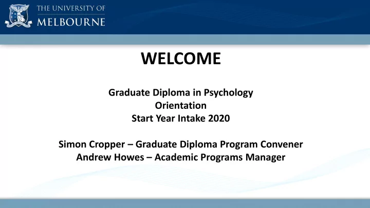 welcome