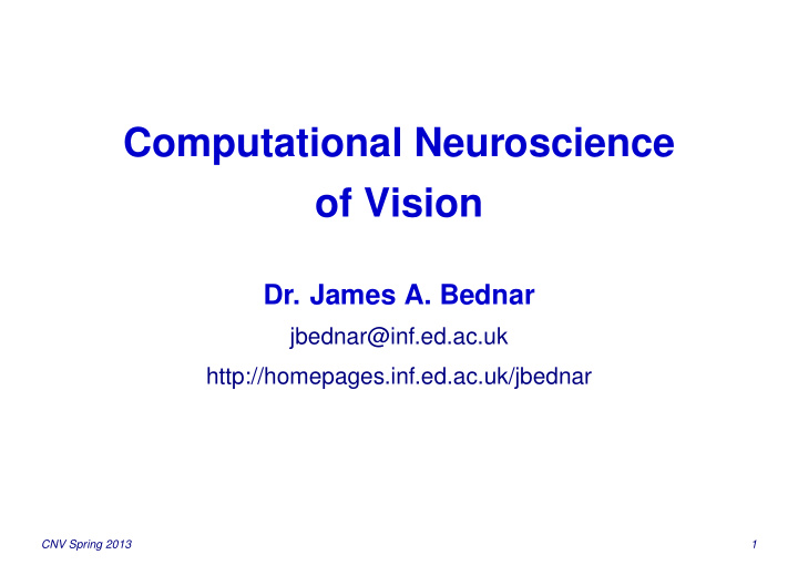computational neuroscience of vision