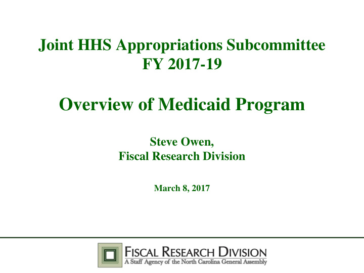 overview of medicaid program