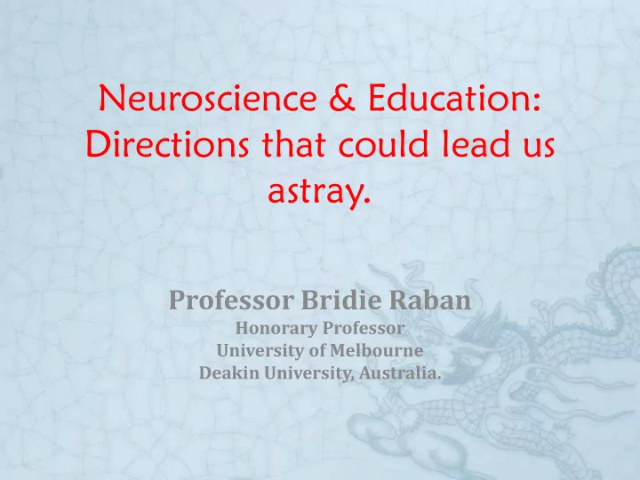 directions that could lead us