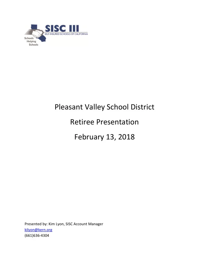 pleasant valley school district retiree presentation