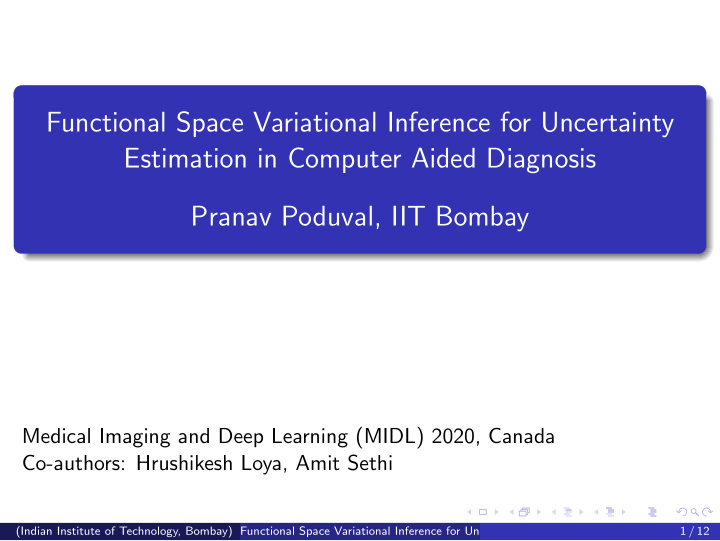 functional space variational inference for uncertainty