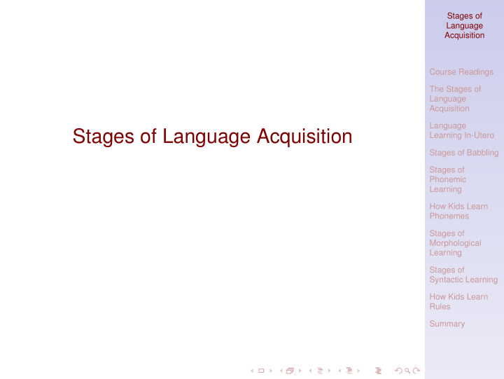 stages of language acquisition