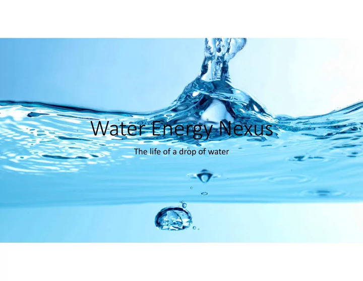 water energy nexus