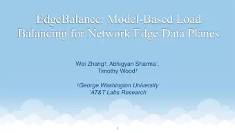 EdgeBalance: Model-Based Load  Balancing for Network Edge Data Planes Wei Zhang  , Abhigyan