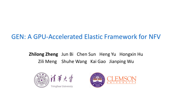 gen a gpu accelerated elastic framework for nfv