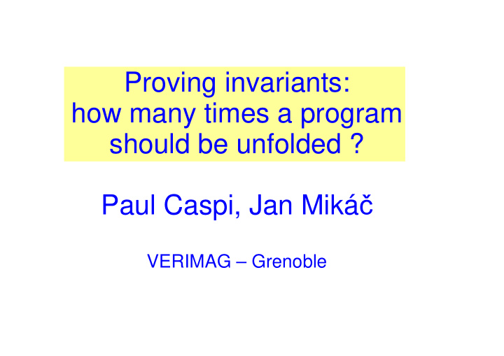 proving invariants how many times a program should be