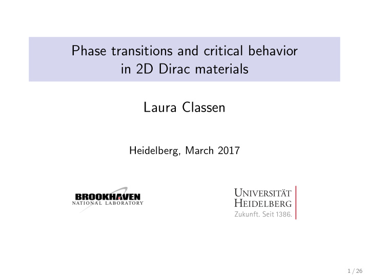 phase transitions and critical behavior in 2d dirac