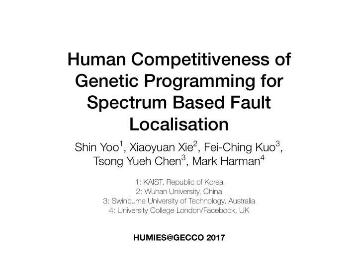 human competitiveness of genetic programming for spectrum