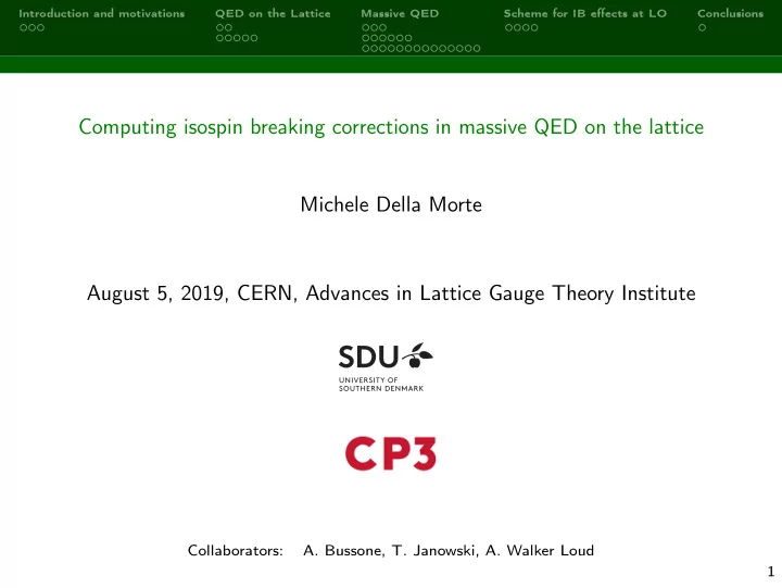computing isospin breaking corrections in massive qed on