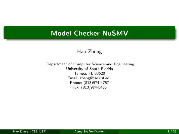 model checker nusmv