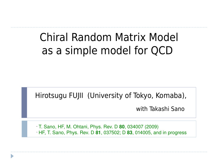 chiral random matrix model as a simple model for qcd