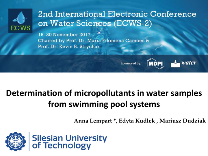 determination of micropollutants in water samples